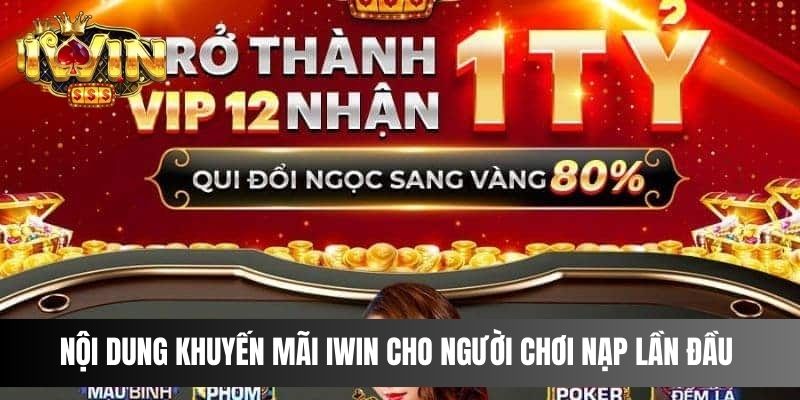 Nội dung khuyến mãi IWIN cho người chơi nạp lần đầu tại Casino